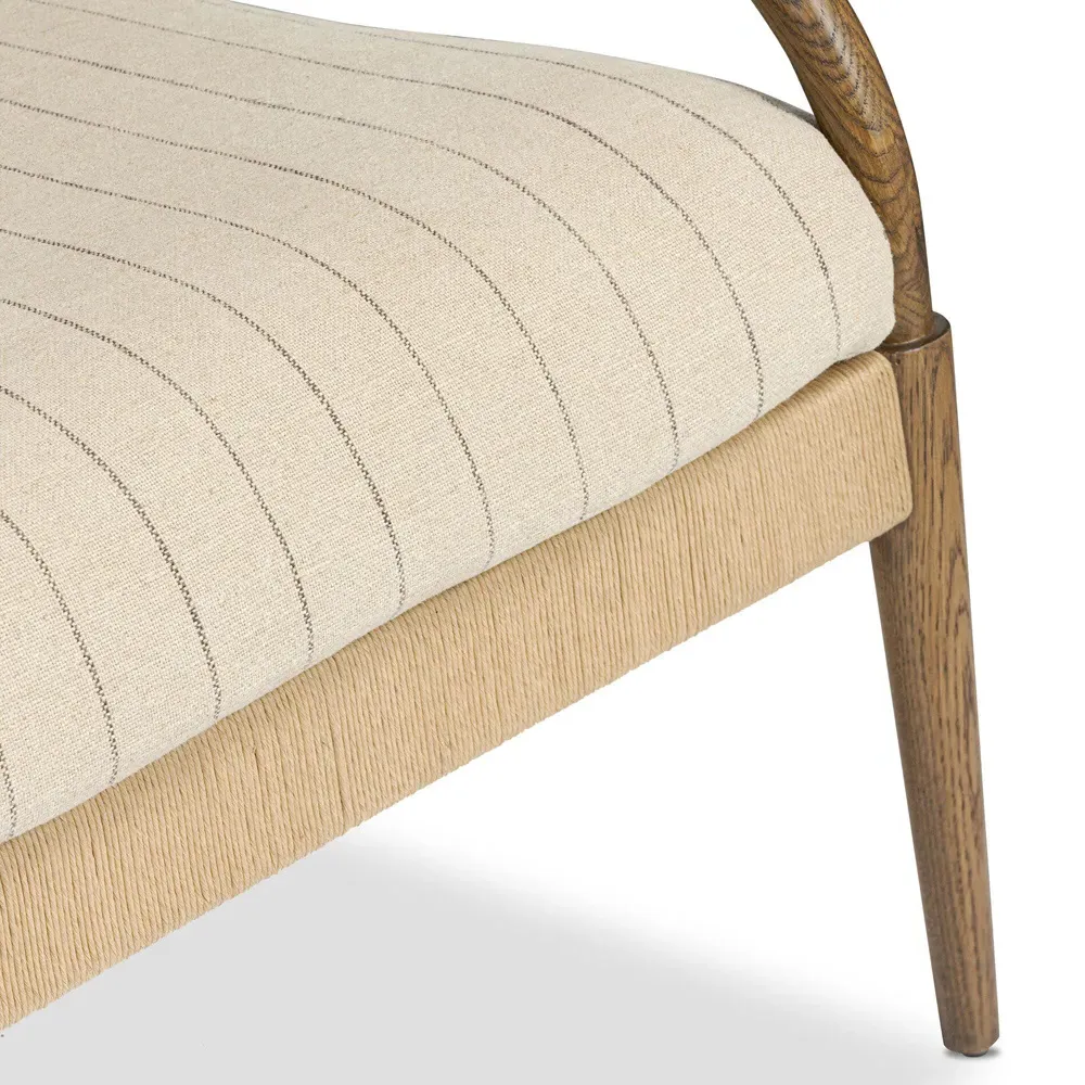 Amira Lavon Wingback Chair - Fawn, Oak