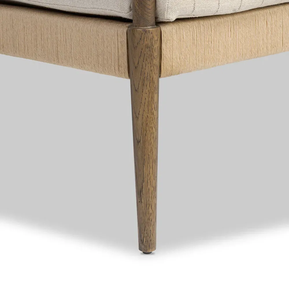 Amira Lavon Wingback Chair - Fawn, Oak