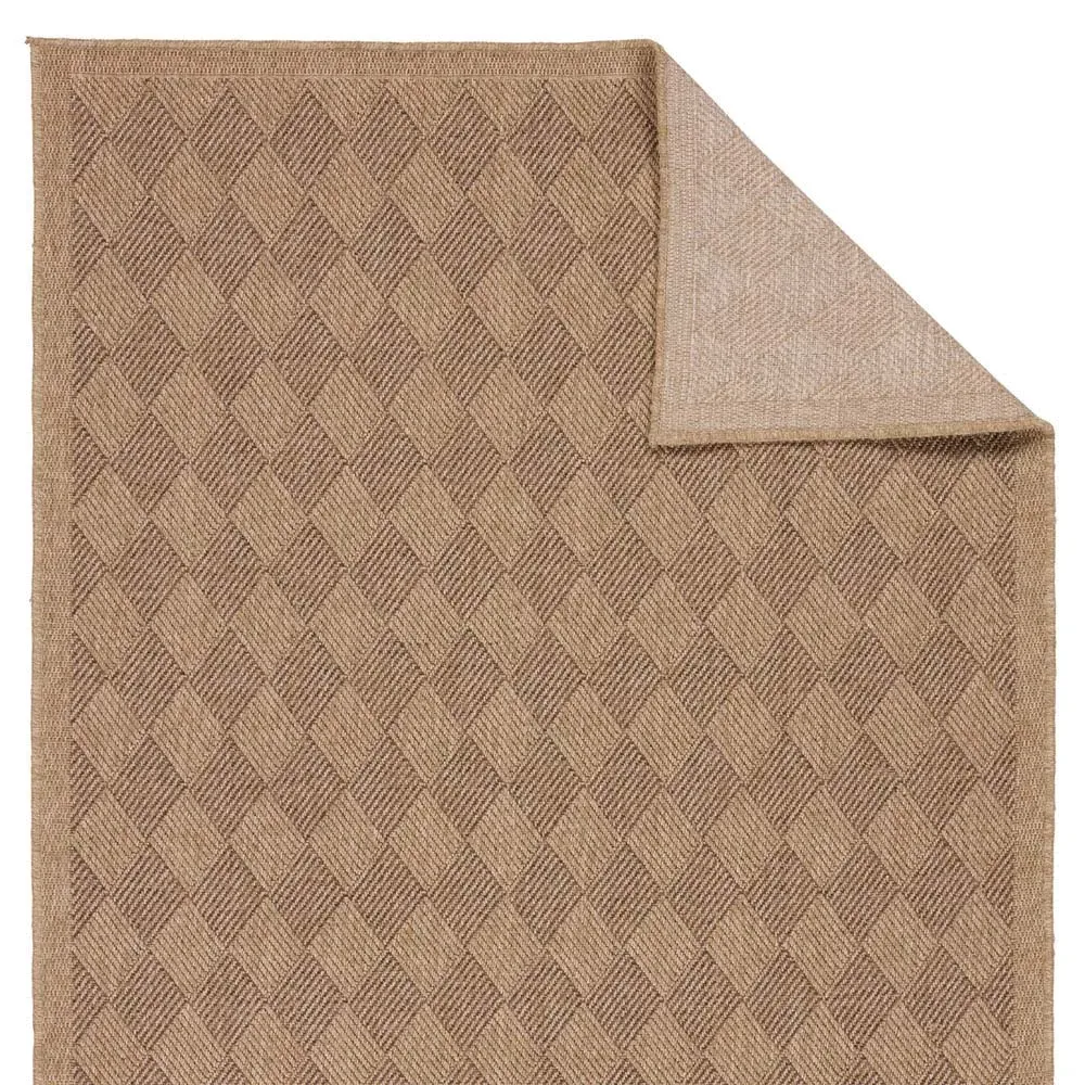 Ammar Diamond Patterned Indoor Outdoor Rug - Brown, Polypropylene
