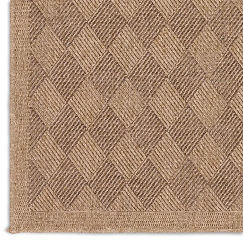 Ammar Diamond Patterned Indoor Outdoor Rug - Brown, Polypropylene