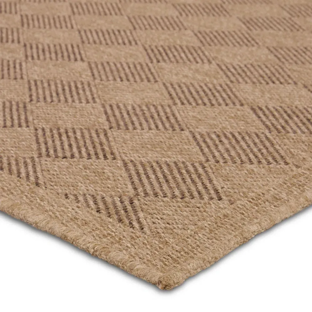 Ammar Diamond Patterned Indoor Outdoor Rug - Brown, Polypropylene