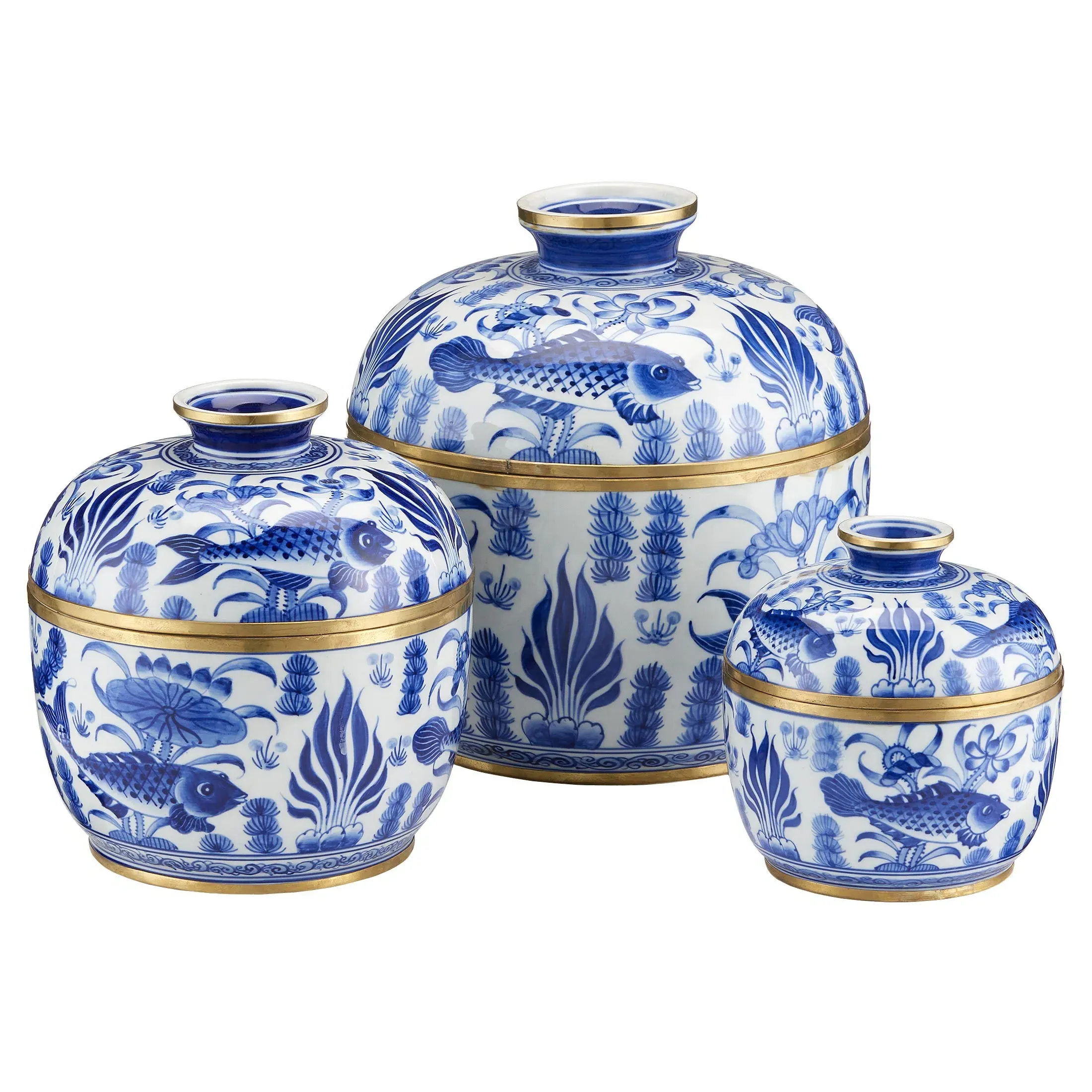 Amoura Ceramic Tureen Set of 3 - Blue image
