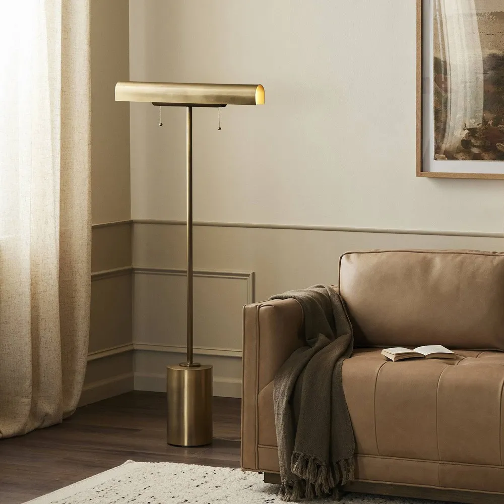 Amoura Task Floor Lamp - Aged Brass, Iron