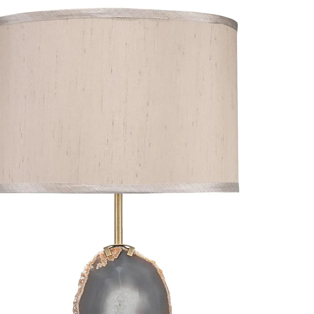 Ana Coastal Brass Agate Stone Accent Table Lamp - Purple