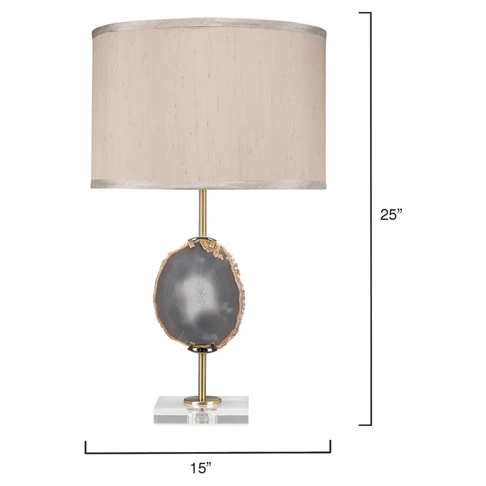 Ana Coastal Brass Agate Stone Accent Table Lamp - Purple