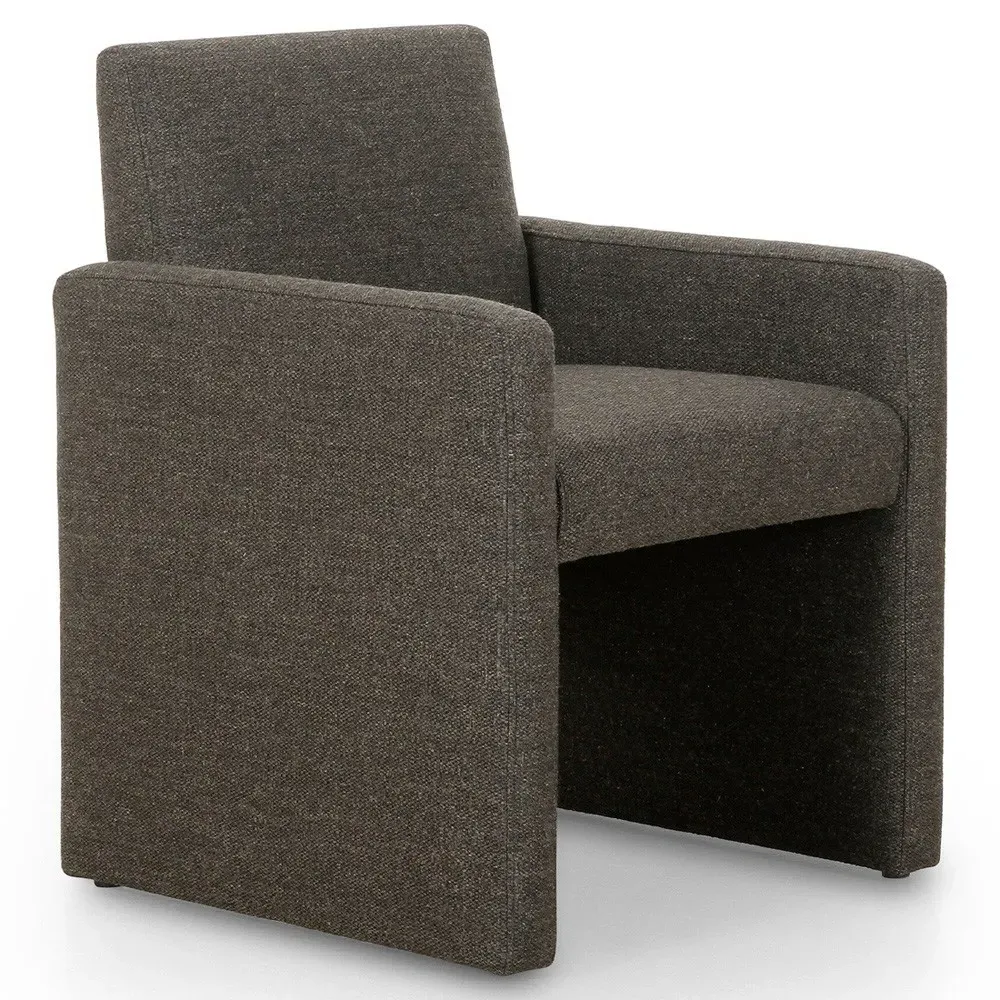 Anais Dining Arm Chair - Brown, Performance Fabric