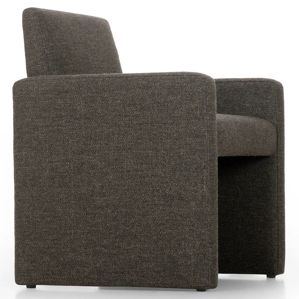 Anais Dining Arm Chair - Brown, Performance Fabric