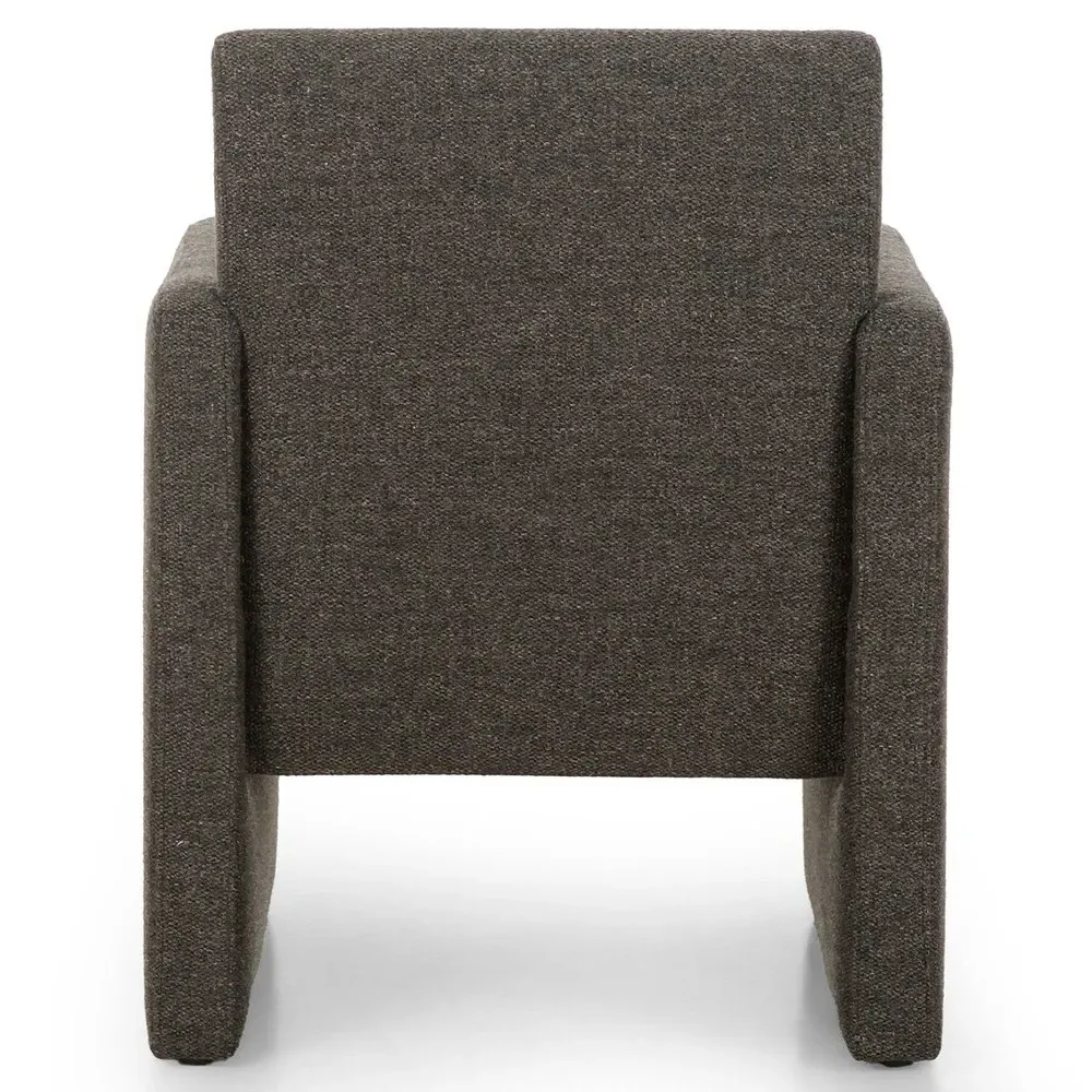 Anais Dining Arm Chair - Brown, Performance Fabric