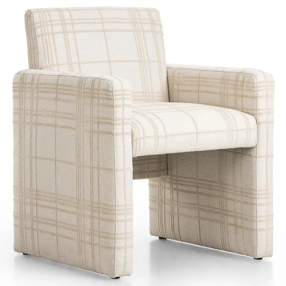 Anais Dining Arm Chair - Cream, Performance Fabric