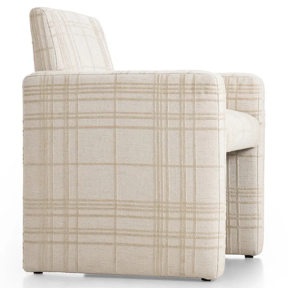 Anais Dining Arm Chair - Cream, Performance Fabric