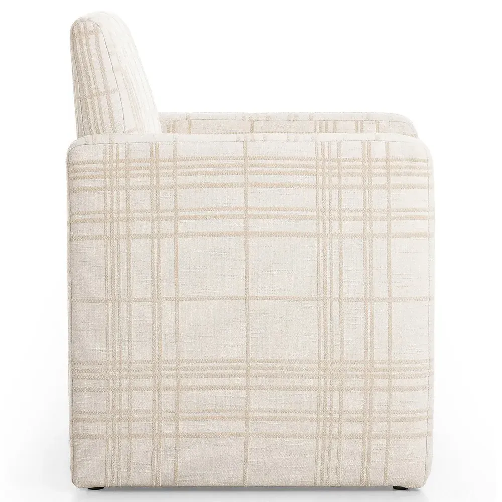 Anais Dining Arm Chair - Cream, Performance Fabric