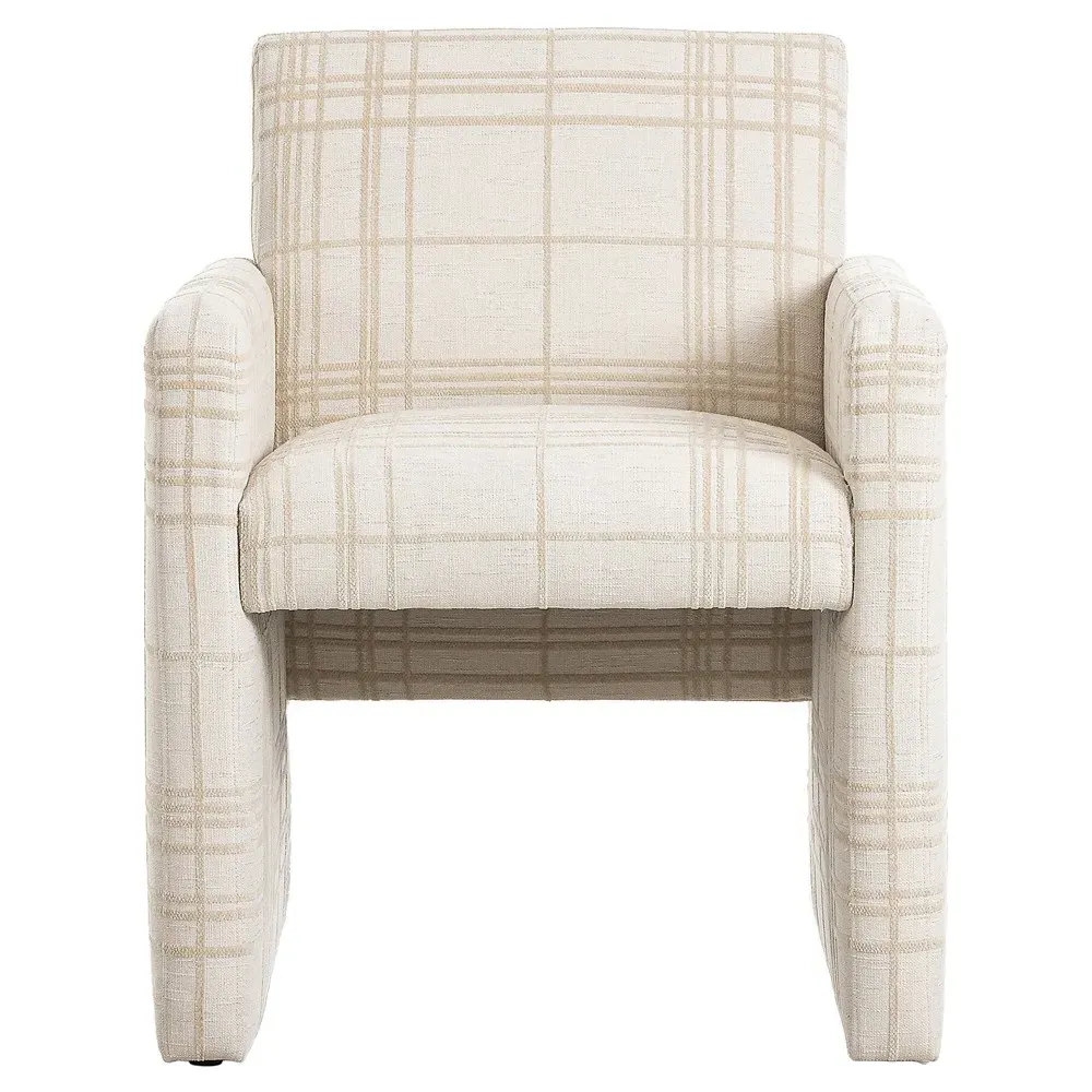 Anais Dining Arm Chair - Cream, Performance Fabric