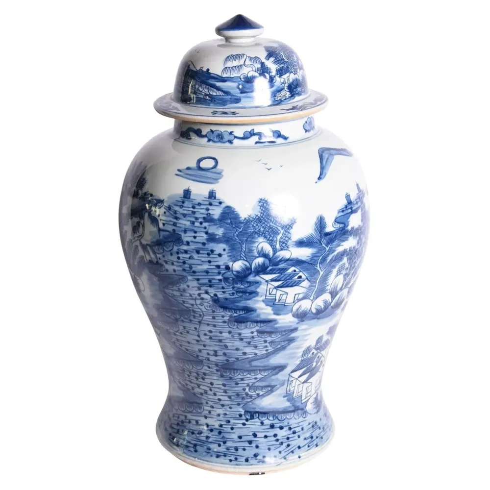 Analyn Decorative Ginger Jar - Blue, Porcelain