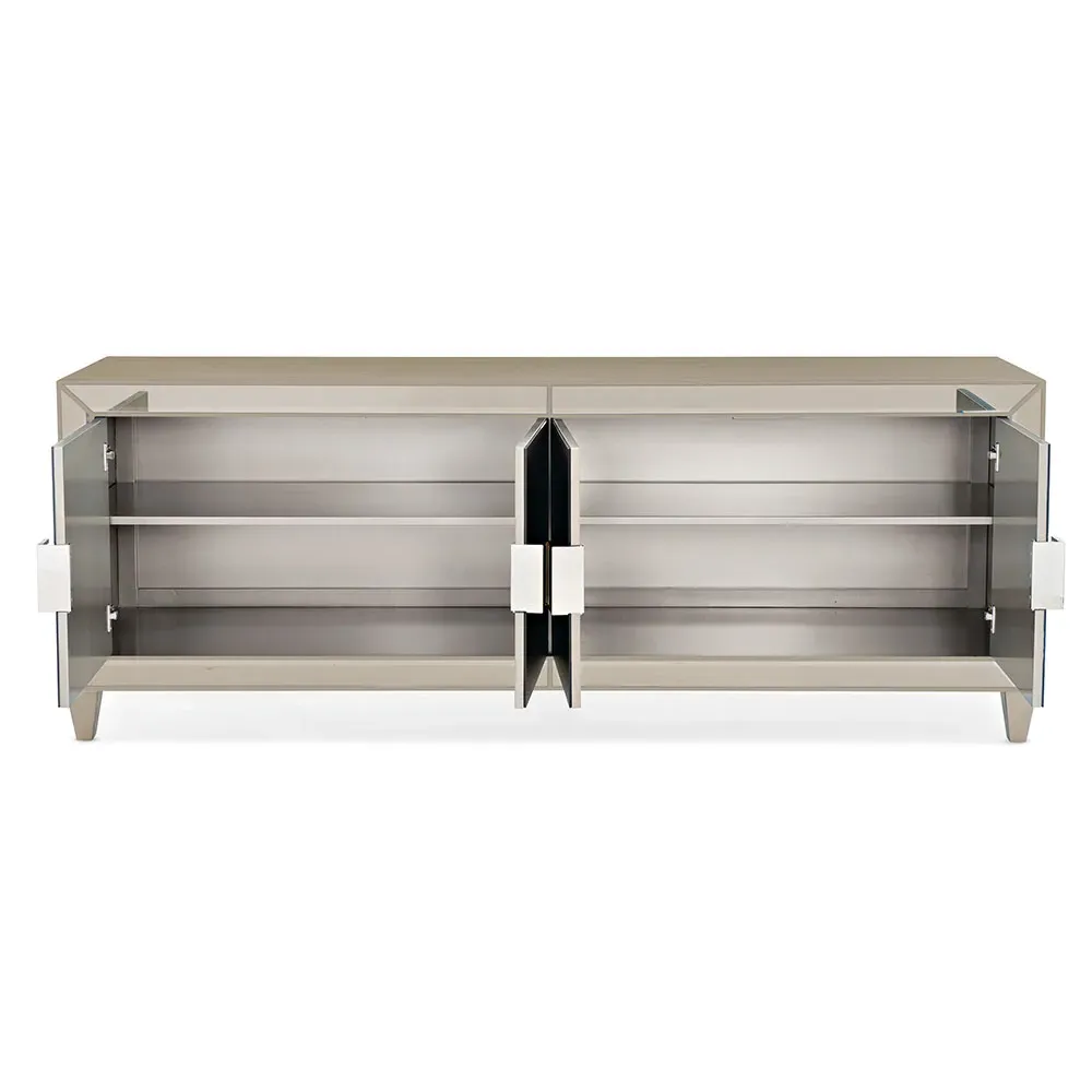 Anastasia Media Cabinet - Golden Shimmer, Birch Wood