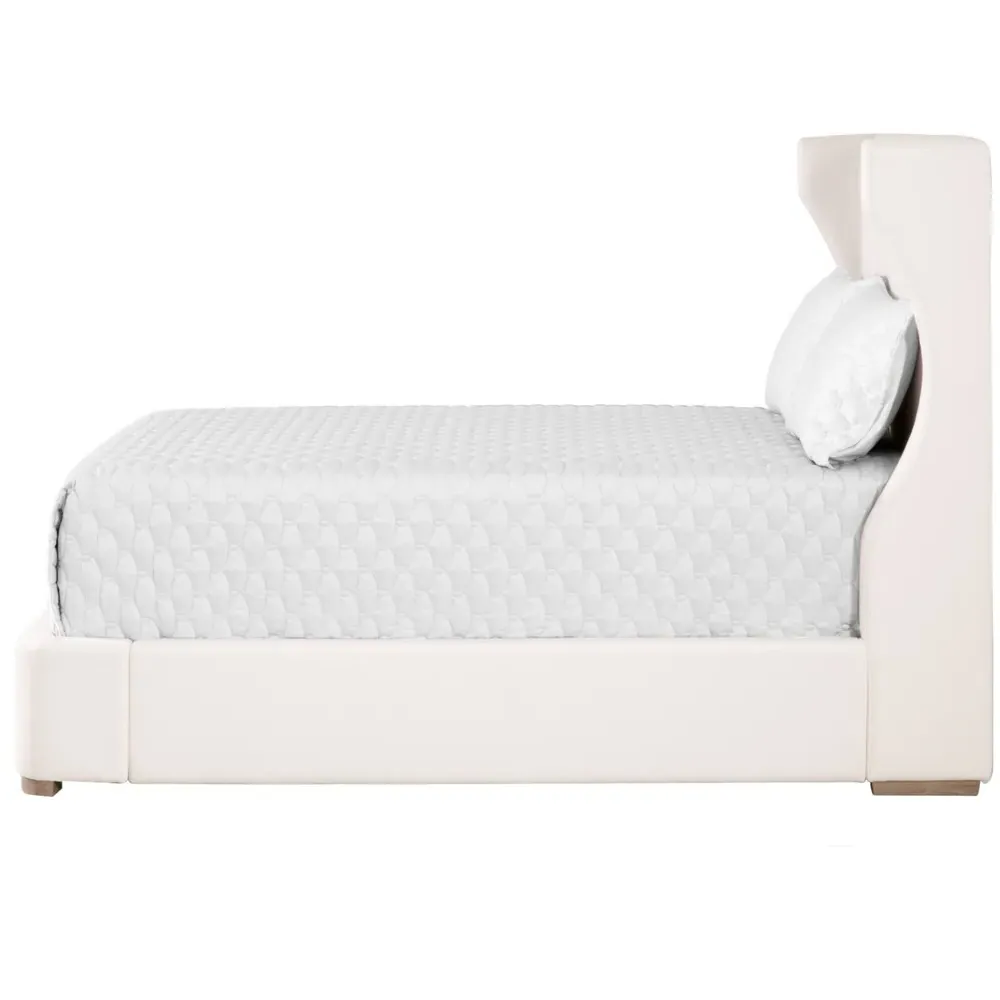 Anastasia Queen Size Bed - White, Oak