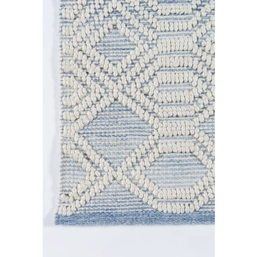 Anaya Hand Woven Geometric Indoor Outdoor Rug - Light Blue