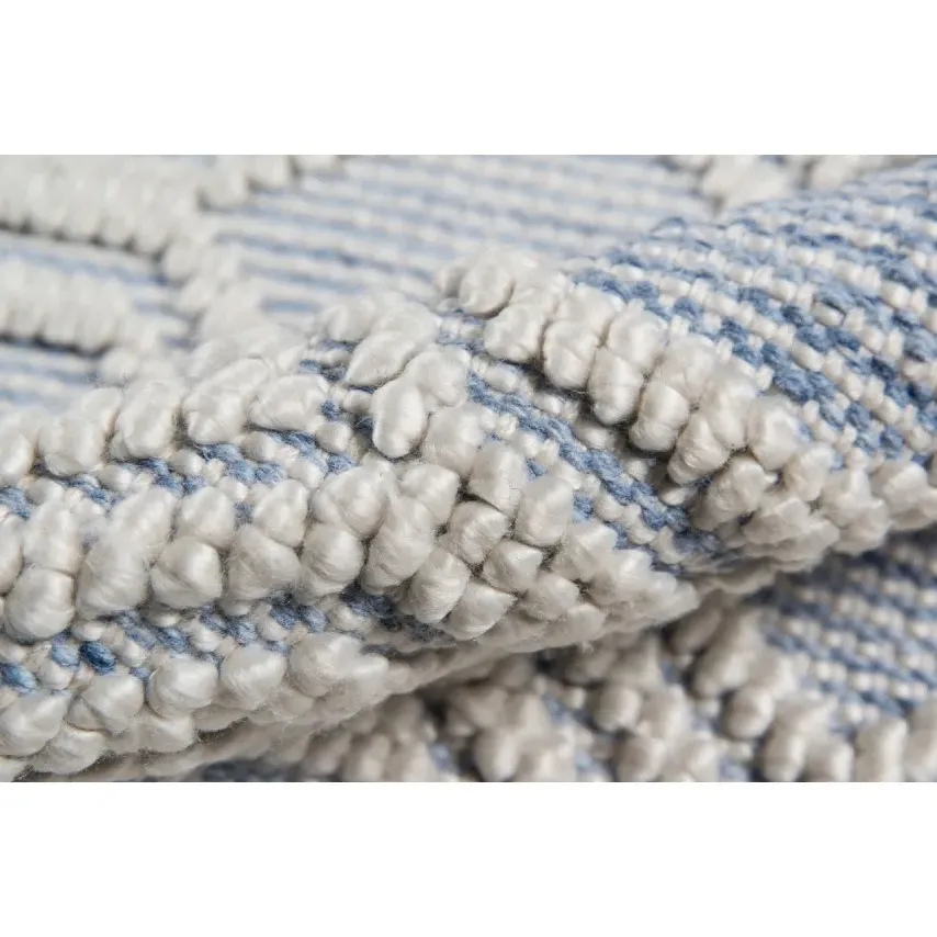 Anaya Hand Woven Geometric Indoor Outdoor Rug - Light Blue
