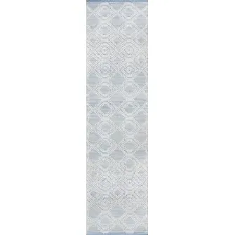 Anaya Hand Woven Geometric Indoor Outdoor Rug - Light Blue