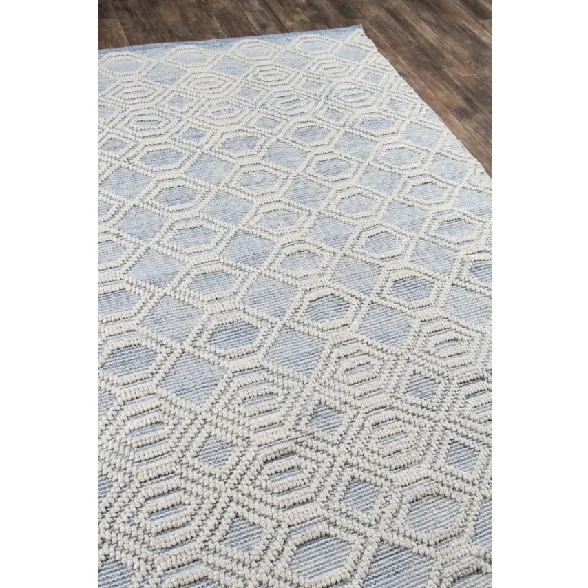 Anaya Hand Woven Geometric Indoor Outdoor Rug - Light Blue