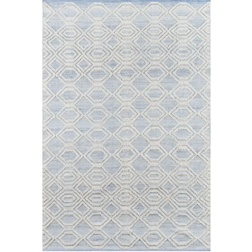 Anaya Hand Woven Geometric Indoor Outdoor Rug - Light Blue