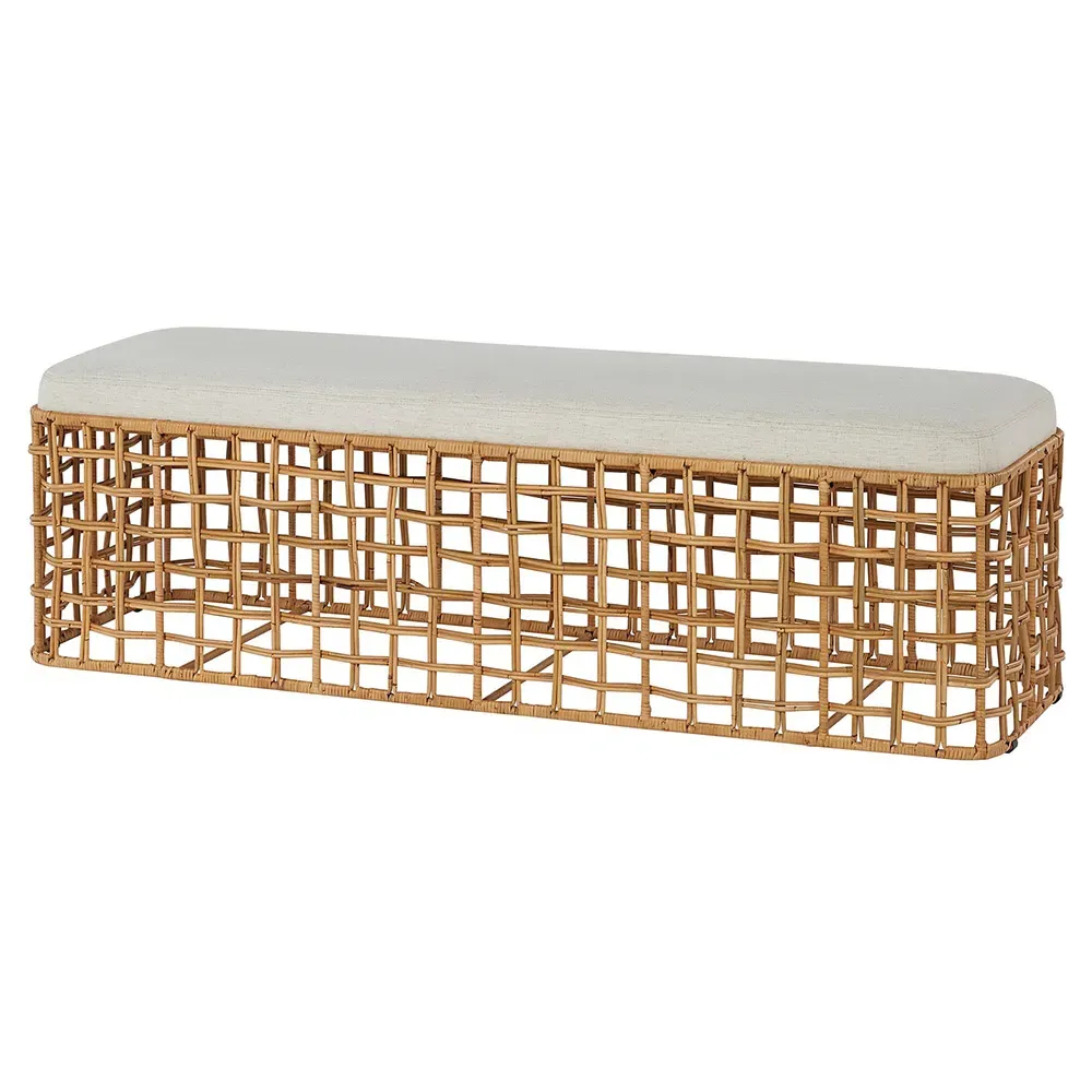 Andi Bedroom Bench - Brown, Rattan