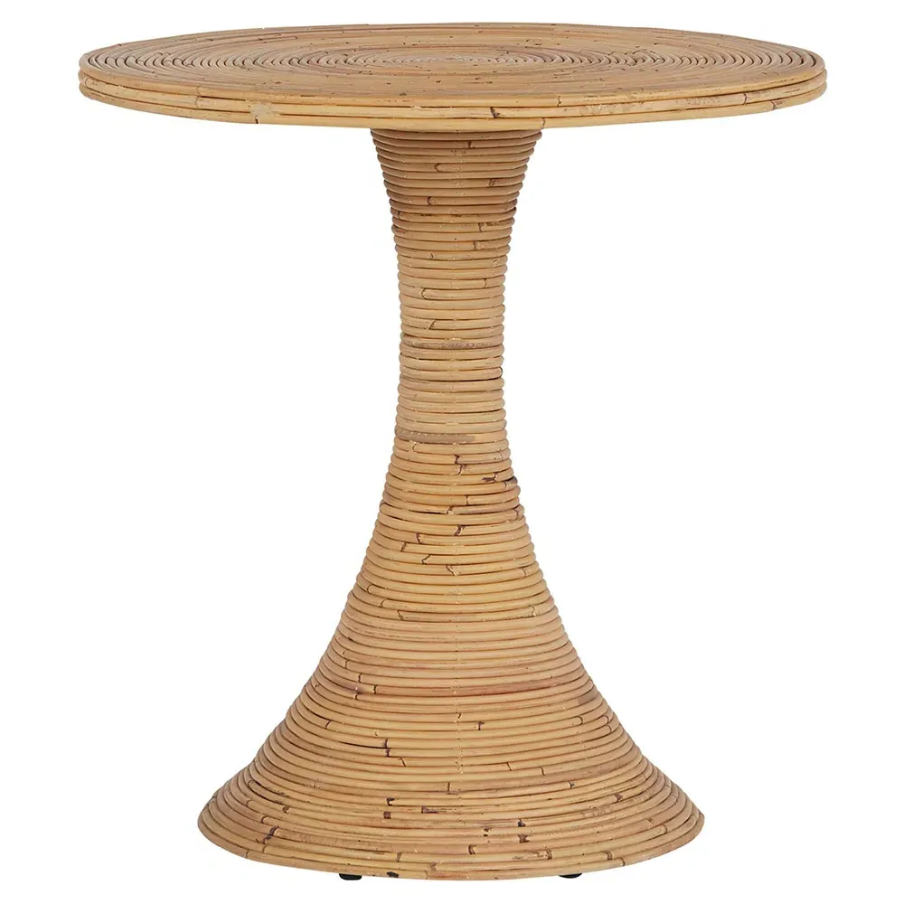 Andi Round Pedestal Accent Table - Brown, Rattan