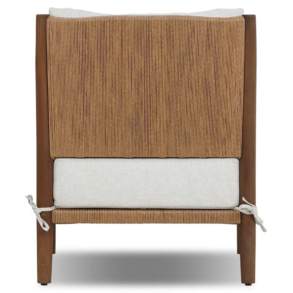 Andover Alessi Linen Outdoor Chair - White, Teak