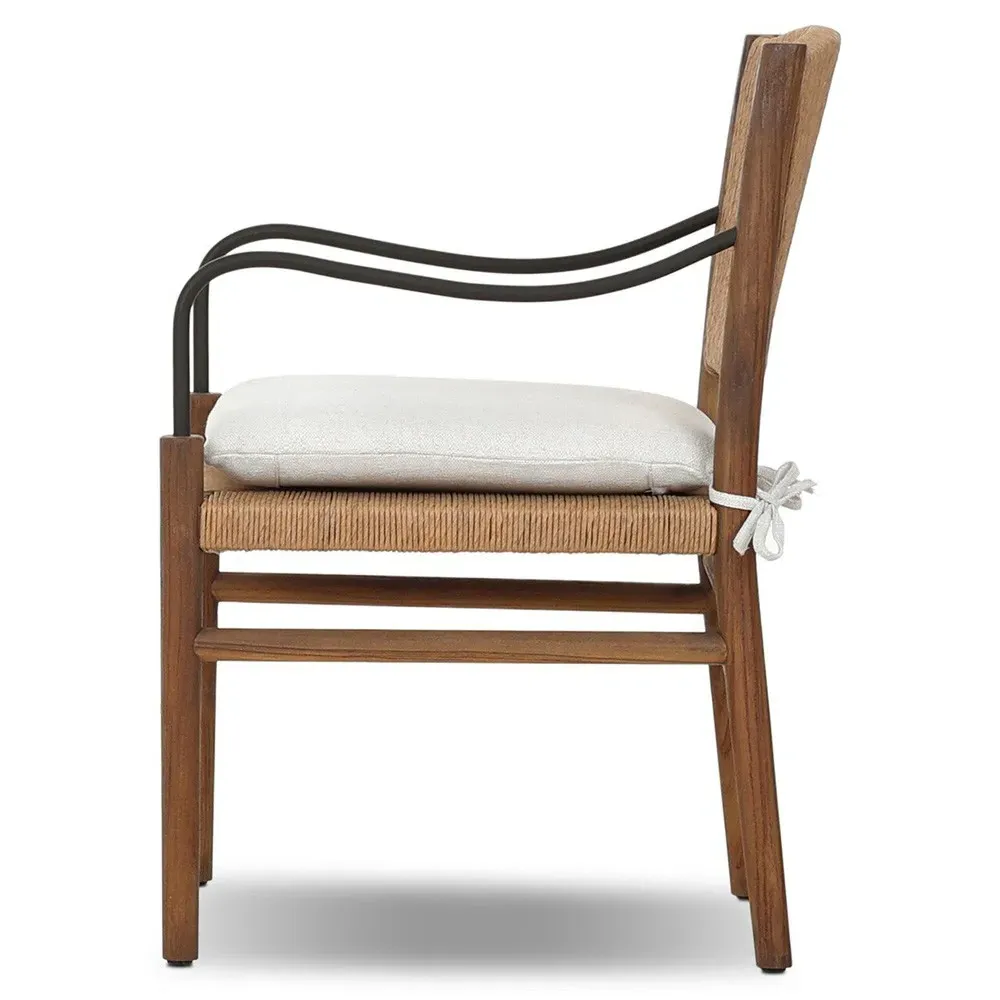 Andover Alessi Linen Outdoor Dining Chair - Brown, Teak