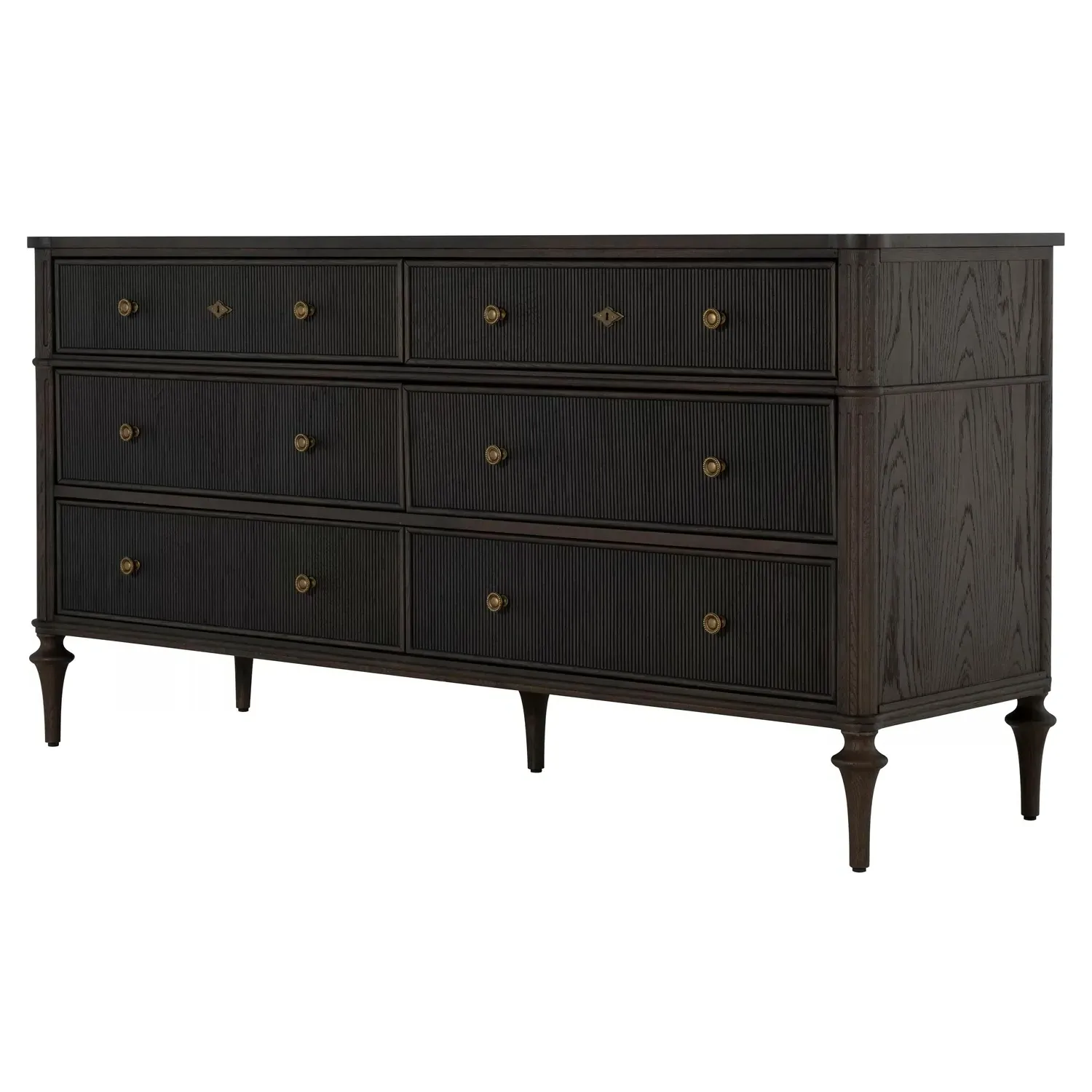 Andrea Double Dresser - Dark Brown, Oak
