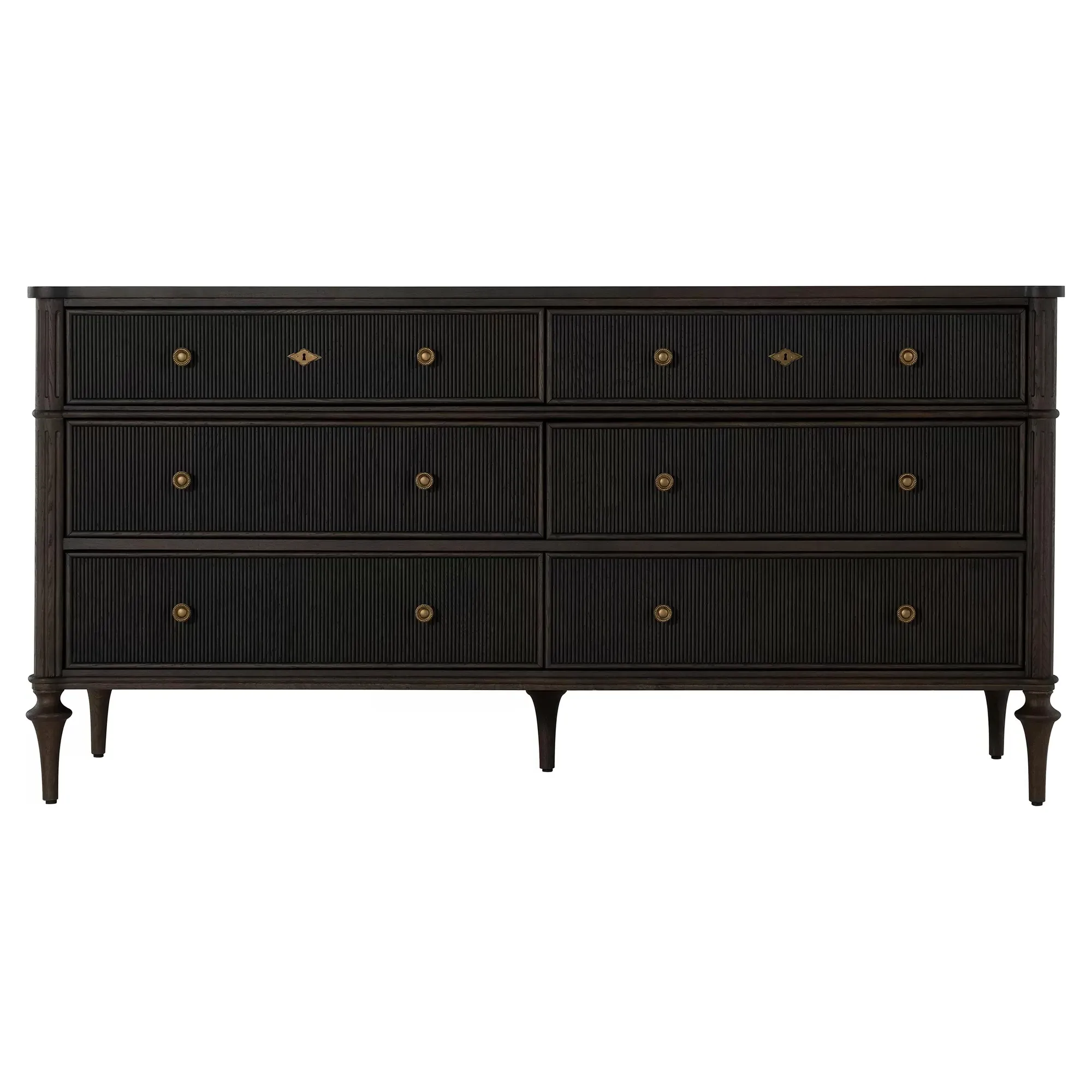 Andrea Double Dresser - Dark Brown, Oak