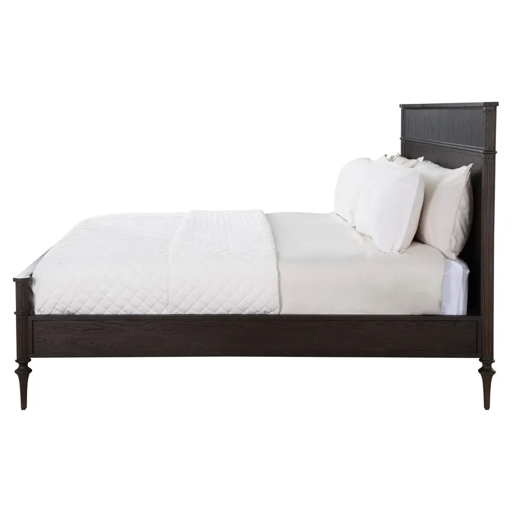 Andrea French Country King Size Bed - Dark Brown, Oak