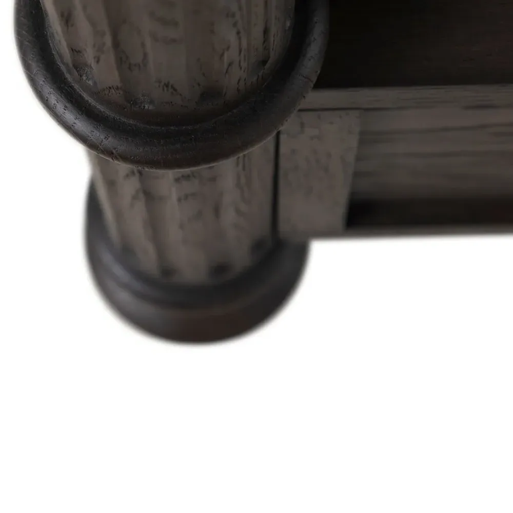 Andrea French Country King Size Bed - Dark Brown, Oak