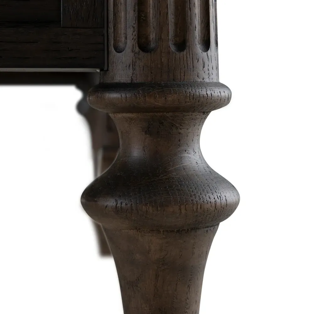 Andrea French Country King Size Bed - Dark Brown, Oak