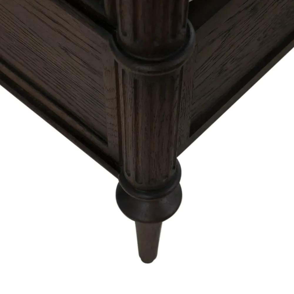 Andrea French Country King Size Bed - Dark Brown, Oak