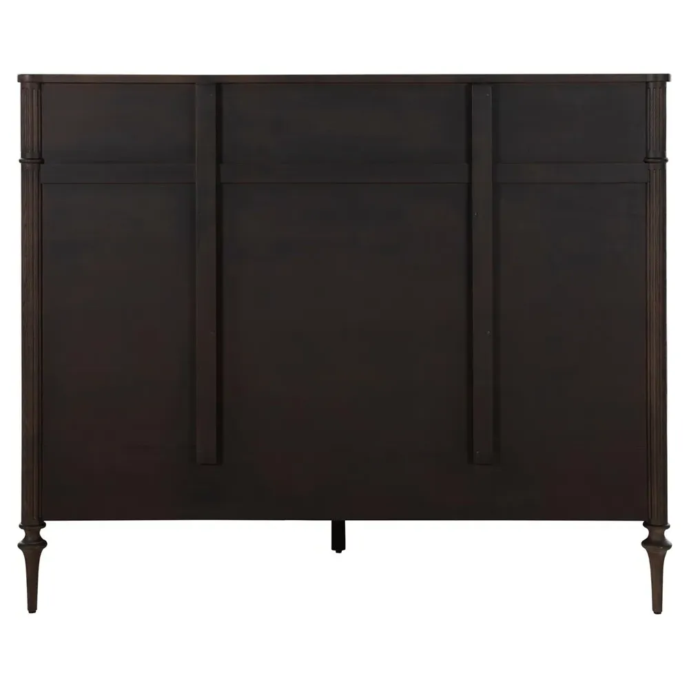 Andrea French Country Queen Size Bed - Dark Brown, Oak