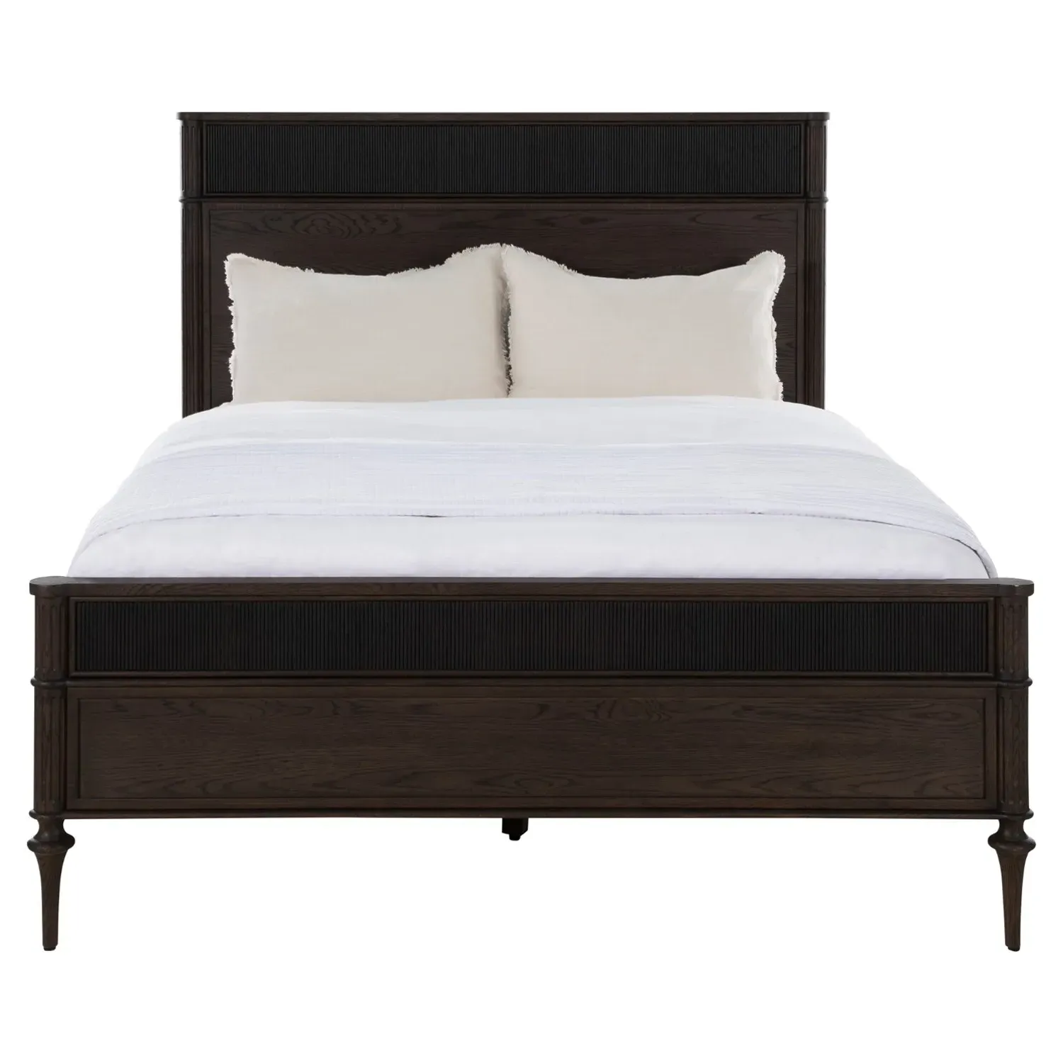 Andrea French Country Queen Size Bed - Dark Brown, Oak image