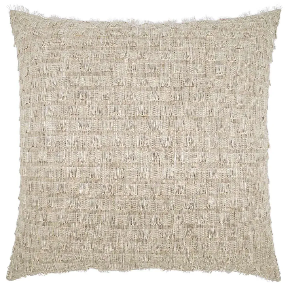 Andrea Fringed Decorative Throw Pillow - Beige, Polyester image