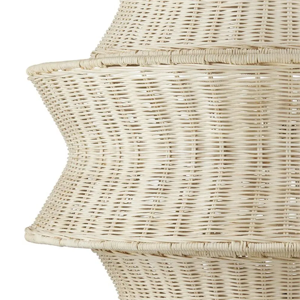 Andrea Large 5 Tier Chandelier - Bleached Natural, Rattan