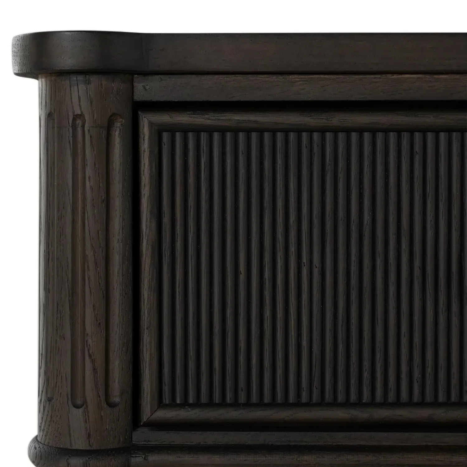 Andrea Oak Wood Chest - Dark Brown