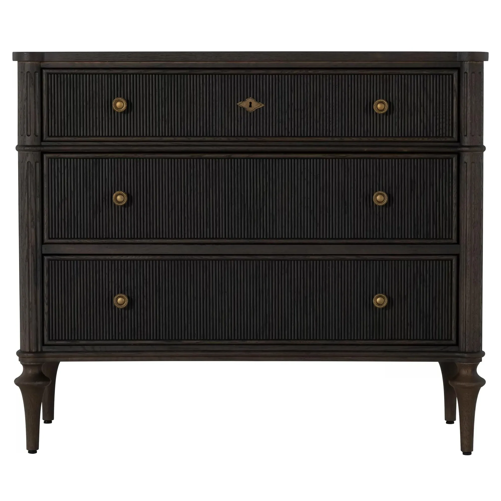 Andrea Oak Wood Chest - Dark Brown image