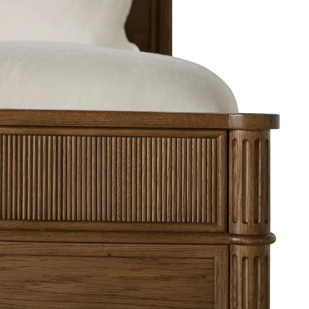 Andrea Queen Size Bed Frame - Natural Brown, Oak