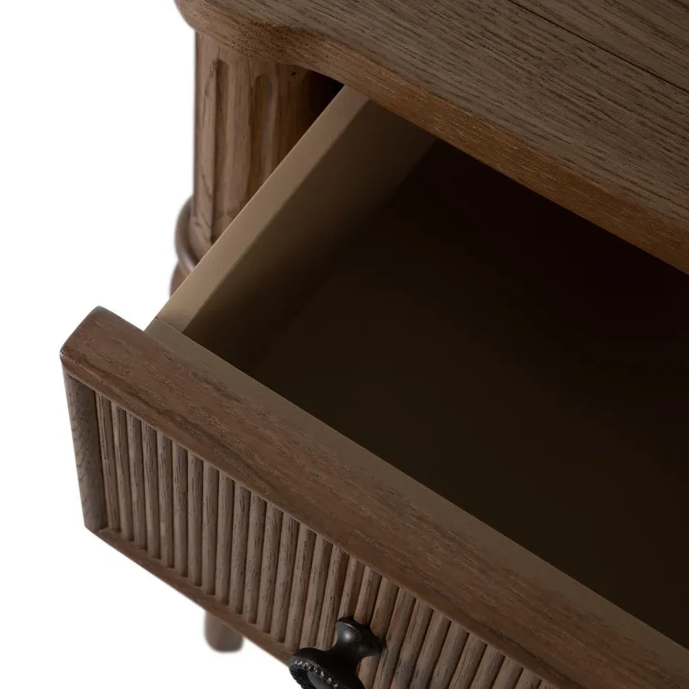 Andrea Wide Nightstand - Natural Brown, Oak