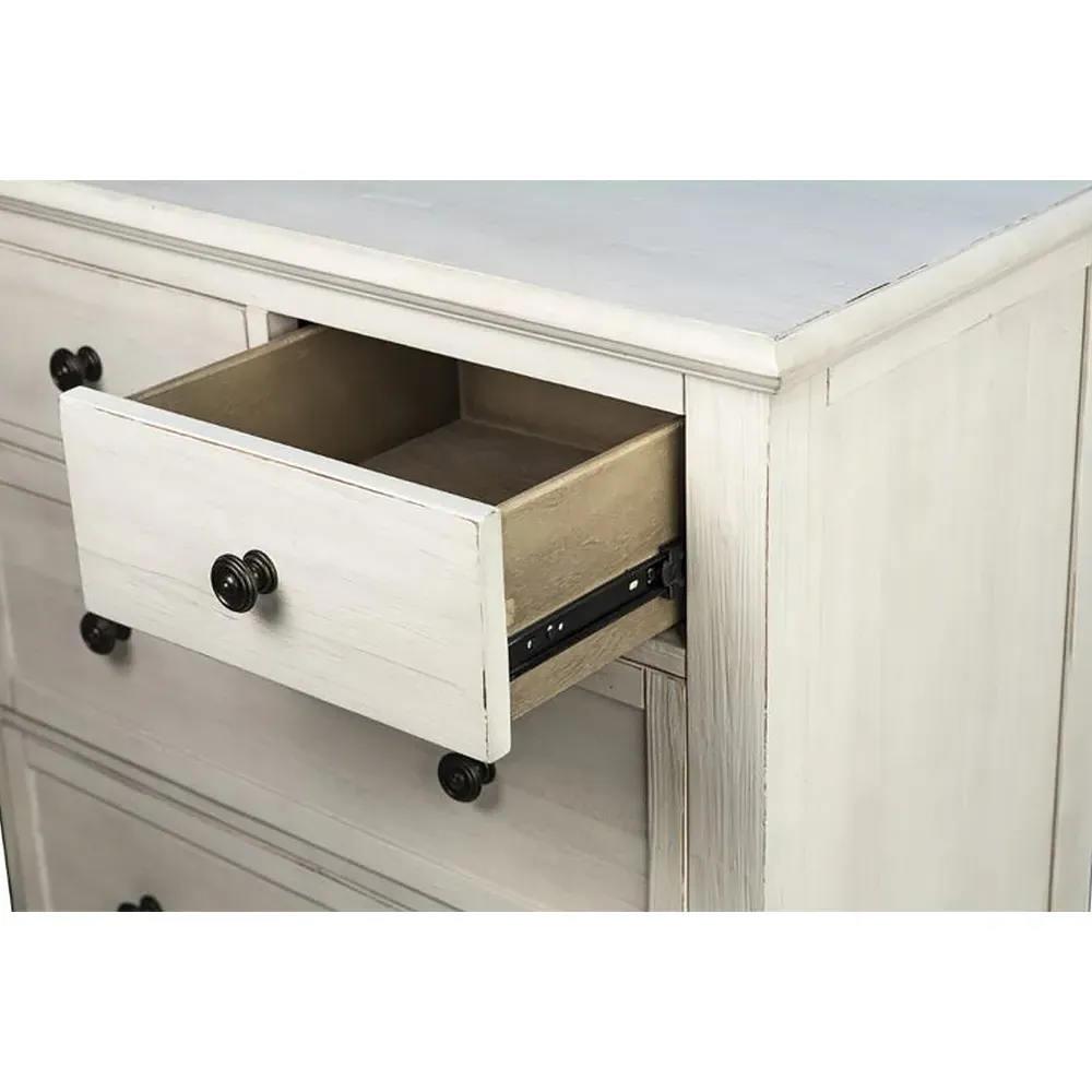 Andrew 8 Drawer Double Dresser - White, Acacia Wood