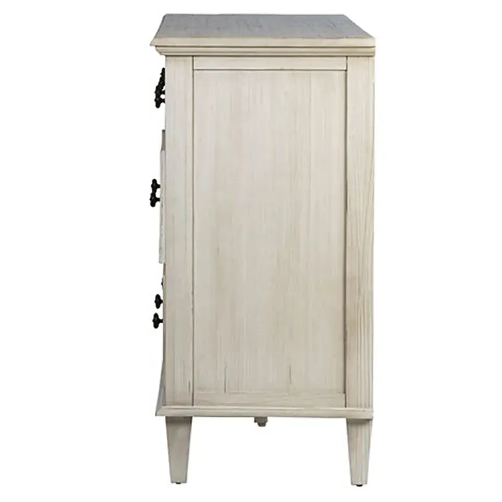 Andrew 8 Drawer Double Dresser - White, Acacia Wood