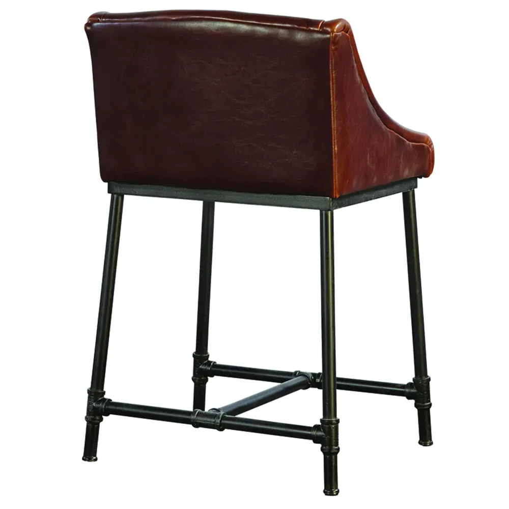 Andrew Counter Stool - Brown, Leather
