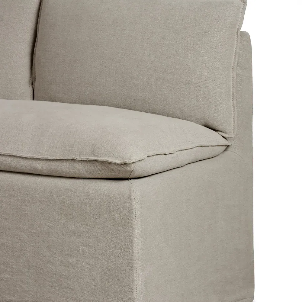 Andrew Slipcovered Dining Banquette - Grey, Linen