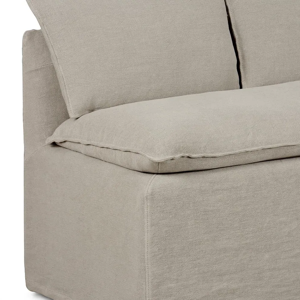 Andrew Slipcovered Dining Banquette - Grey, Linen