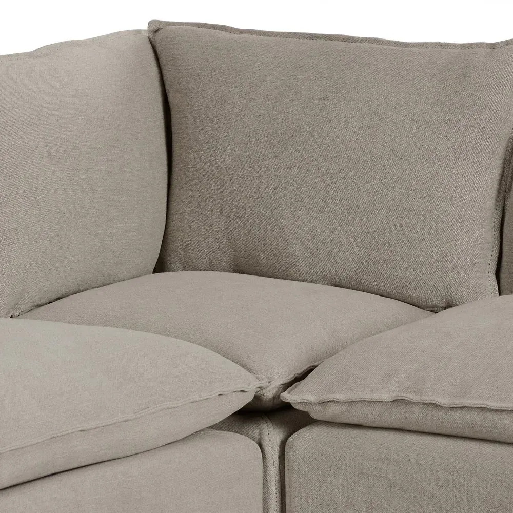 Andrew Slipcovered Dining Banquette - Grey, Linen