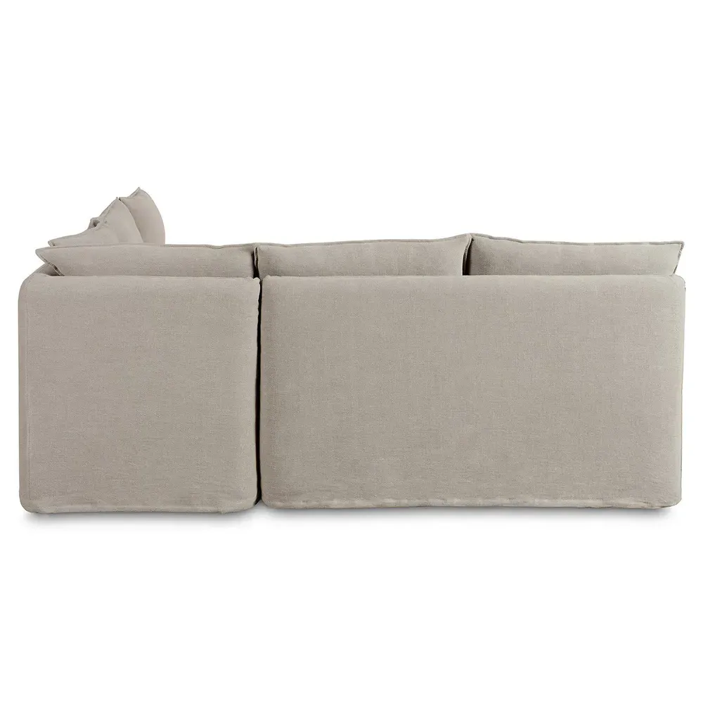 Andrew Slipcovered Dining Banquette - Grey, Linen