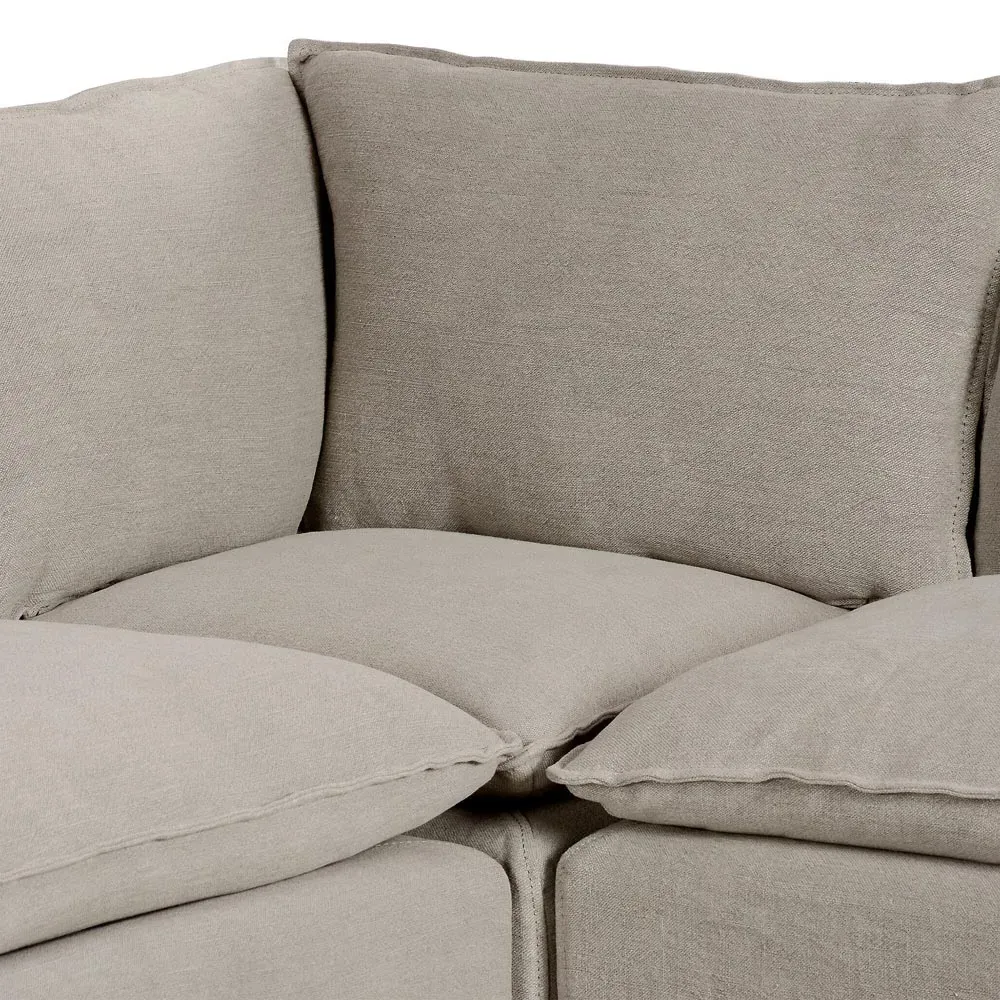 Andrew Slipcovered Dining Banquette - Grey, Linen